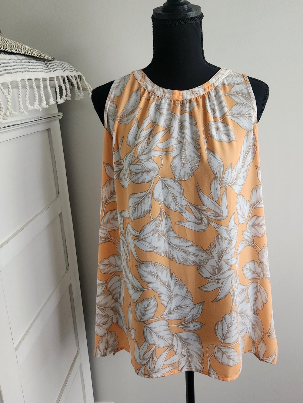 LOFT OUTLET SEMI SHEER SLEEVELESS BLOUSE